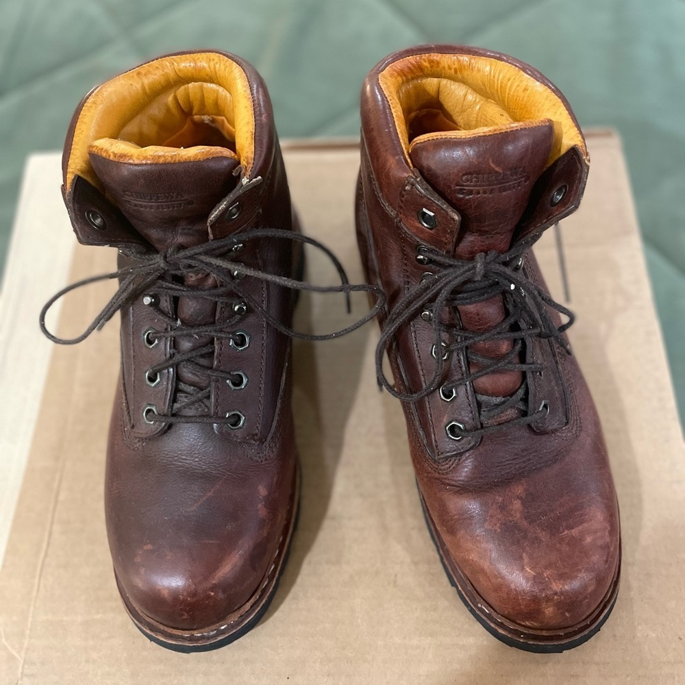 Chippewa Brown Leather Waterproof Work Boots